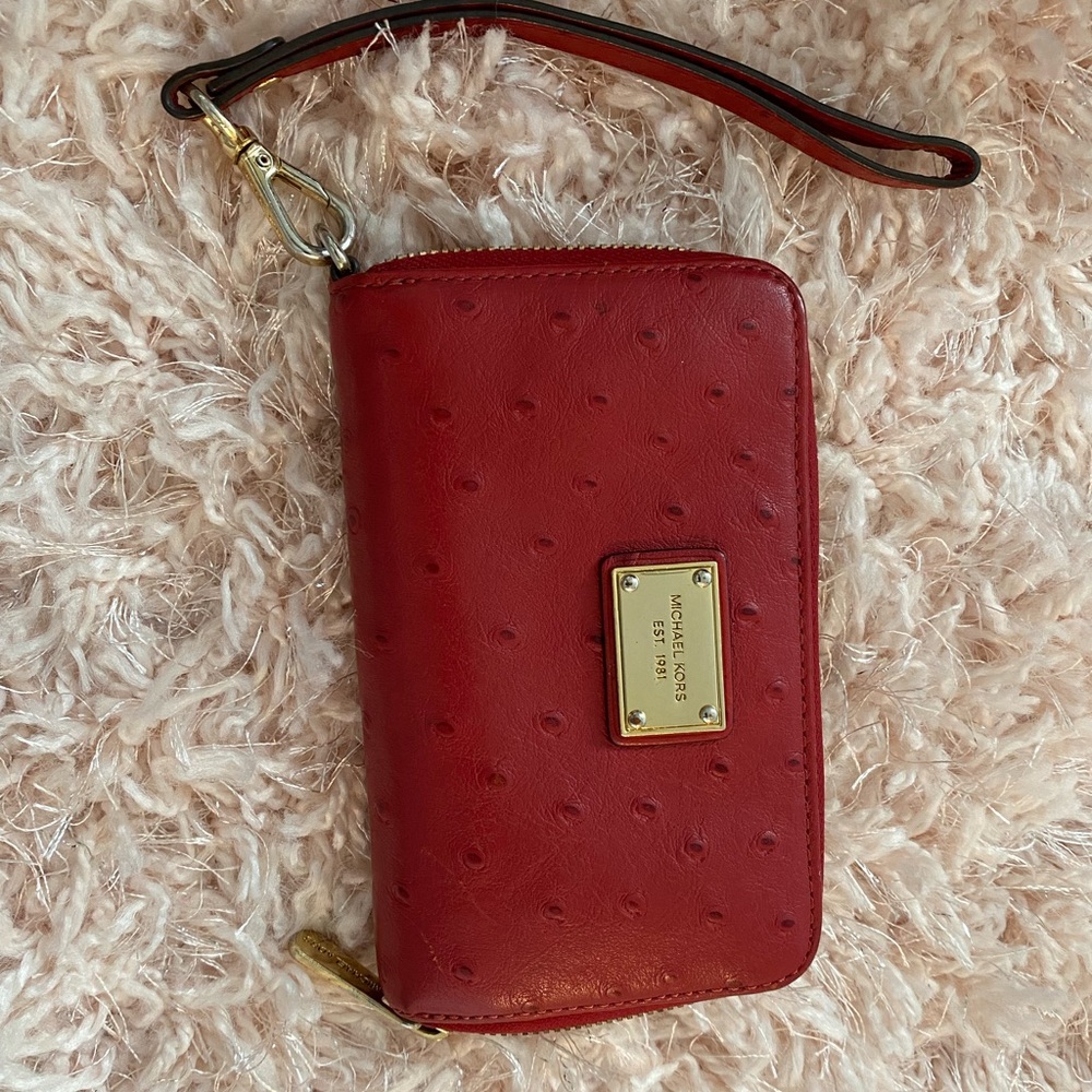 Red MK wristlet wallet